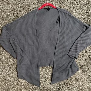 Women's Gray Open-Front cardigan